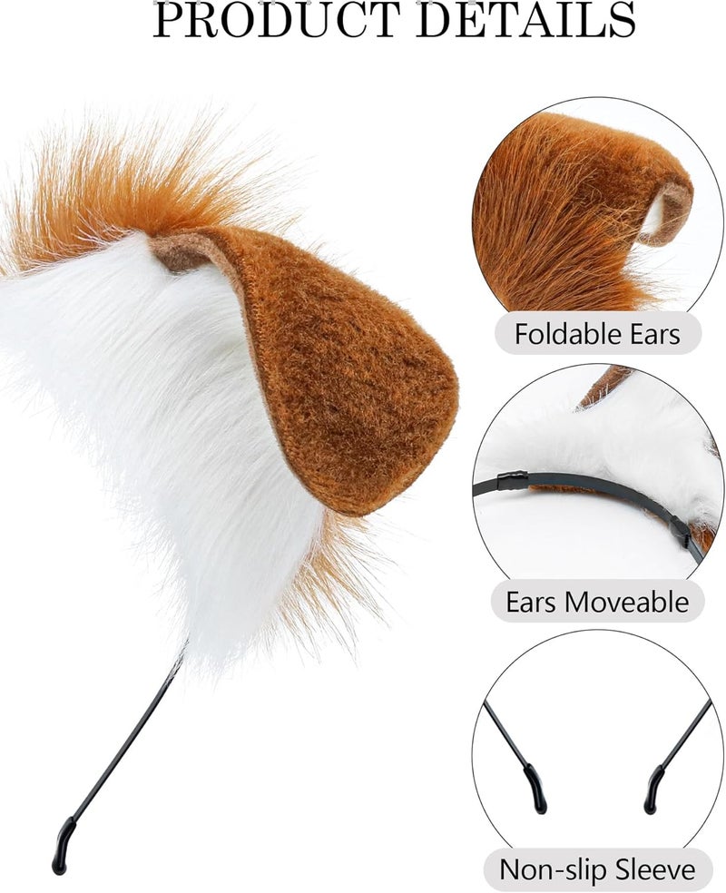 BNLIDES Handmade Plush Ears Headwear Dalmatian Dog Ears Headband Adult Cosplay Accessory for Halloween, Christmas - Image 2